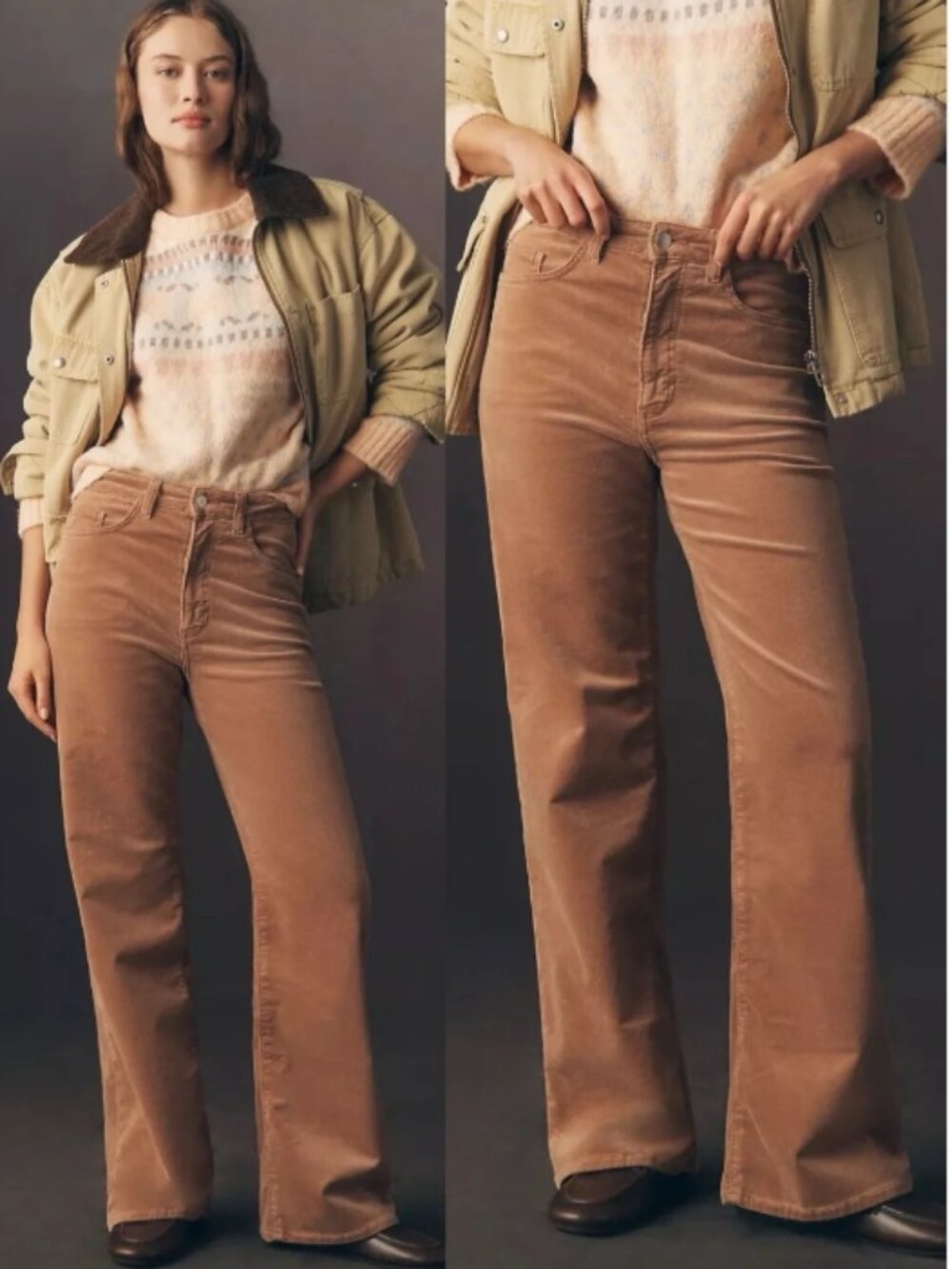 NWT Anthropologie Pilcro The Austyn High Rise Corduroy Wide Leg Pants Size 27